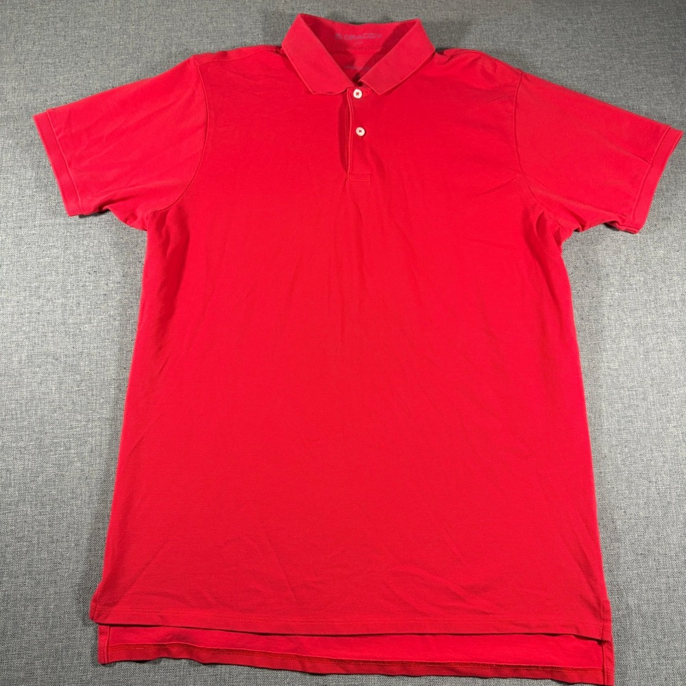 B. Draddy Polo Shirt Men Large Red Pima Cotton Stretch Short Sleeve Golf Classic